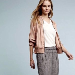 Anthropologie Love Sam embroidered bomber jacket